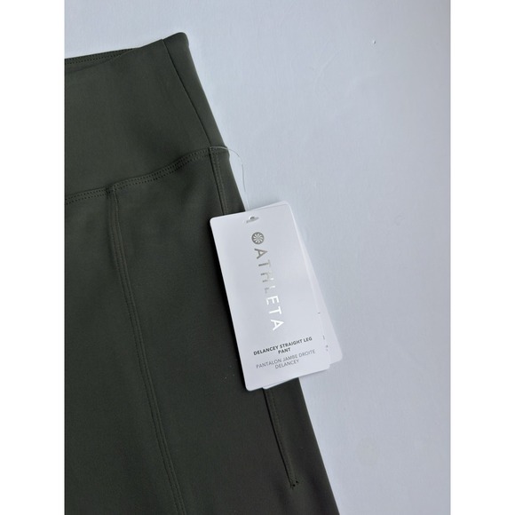 Athleta Delancey Straight Leg Pant Sz LT Aspen Olive Green Pull On Stretch City - Picture 8 of 16